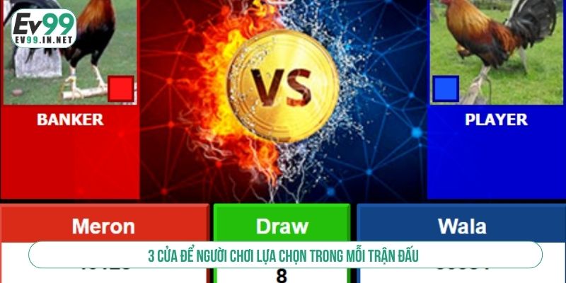 Đá Gà EV99 Cuồng Nhiệt Với Những Trận Đấu Đỉnh Cao 3 cửa để người chơi lựa chọn trong mỗi trận đấu