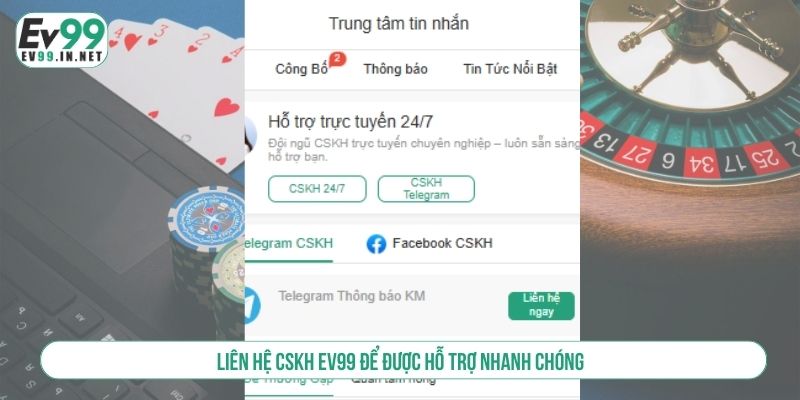 Khuyến Mãi Nạp Đầu EV99 Cực Khủng Săn Ngay Kẻo Lỡ Liên hệ CSKH EV99 để được hỗ trợ nhanh chóng